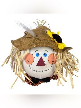 Halloween Fiber Optic Scarecrow Head Red Color Light Tested/Works